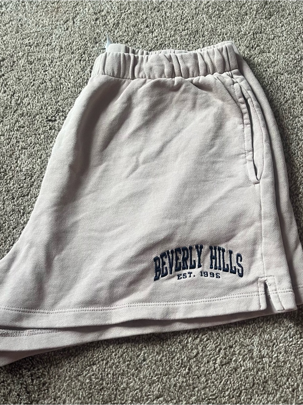 Garage light pink elastic waist skirt